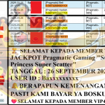 VIRAL4DP JACKPOT PRAGMATIC ”Starlight Princess Super Scatter” Rp 34,000,000,- LUNAS