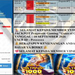 VIP4DP JACKPOT PRAGMATIC ”Gates of Olympus 1000” Rp 46,000,000,- LUNAS