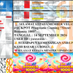 VEGAS6D JACKPOT PRAGMATIC ”Sweet Bonanza 1000” Rp 50,000,000,- LUNAS